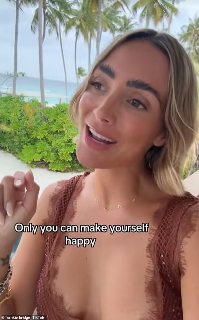 And this week while enjoying a sunny holiday Frankie took to TikTok as she mimed along to Sabrina Carpenter's hit track Manchild