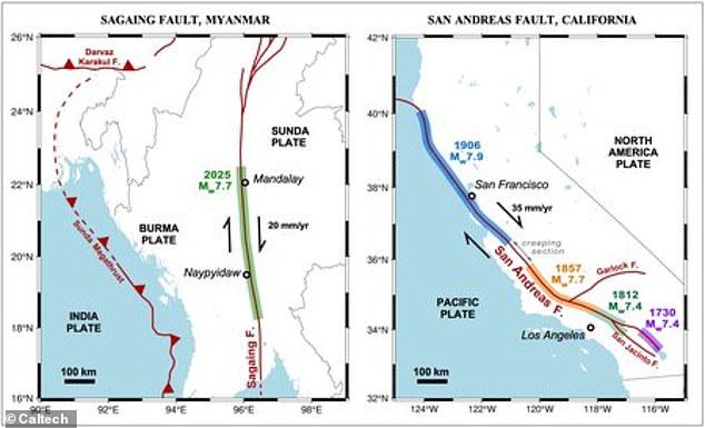 Experts from Caltech in Pasadena have studied a 7.7–magnitude earthquake that shook Myanmar in March along the Sagaing fault – a fault known for being eerily similar to the San Andreas