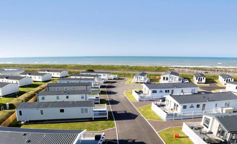Aerial view of Camber Sands holiday park.