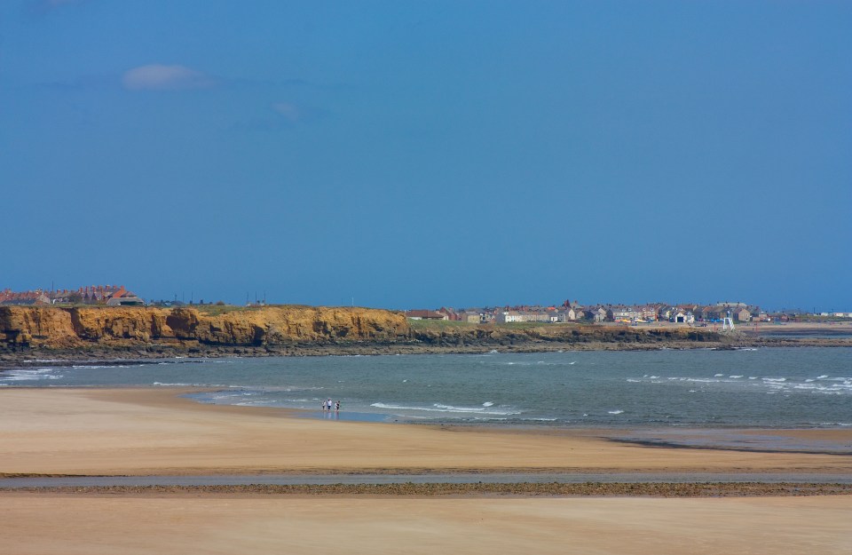 View of Cambois beach in Northumberland, looking north towards Newbiggin.