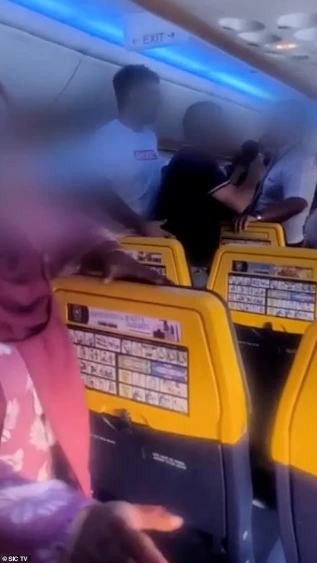 Police were called after a fight broke out between two passengers on the flight, understood to be flight FR1882, on August 12