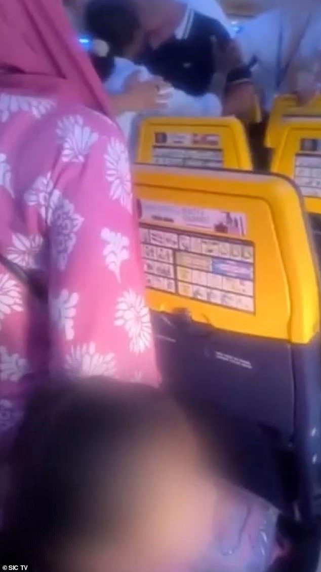 Police were called after a fight broke out between two passengers on the flight, understood to be flight FR1882