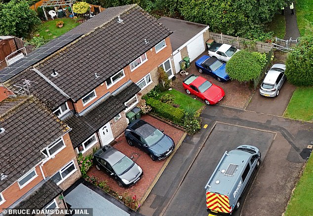 An aerial view of the scene last September, showing Mr Kohli's home (bottom left)