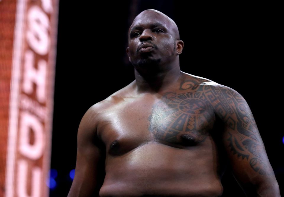 Dillian Whyte before a boxing match at the Diriyah Arena.