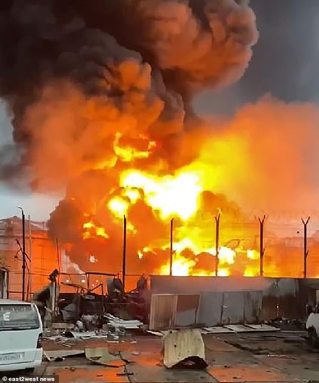 Ukrainian drones hit Rosneft oil depot in Sochi, sparking massive fire and explosions near airport on August 3, 2025