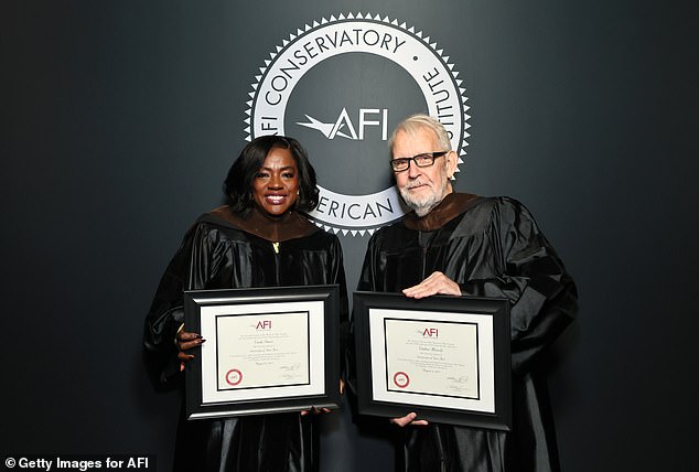 Viola pictured with fellow recipient, 82-year-old film editor and editor Walter Murch