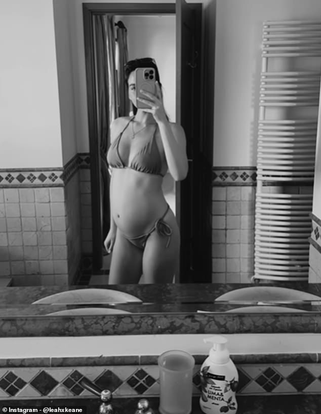 Leah also showed what seemed to be a small baby bump as she let fans in on her revelation