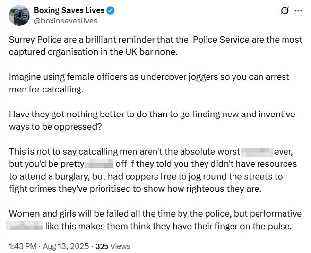 The Boxing Saves Lives organisation also hit back at the campaign, suggesting police have better things to do