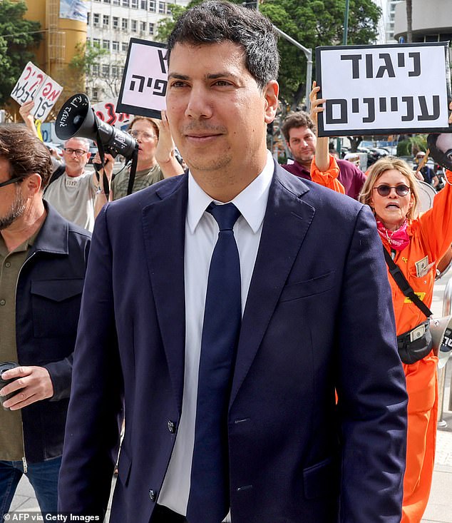 Amit Hadad, arriving at the District Court in Tel Aviv in April, heads up Netanyahu's legal team