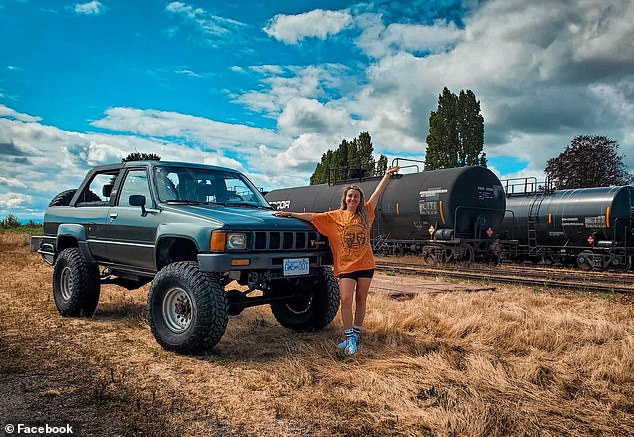 Along with their cruiser adventures, they also documented their many RV retrofits, often combining parts of different vehicles to make them suitable for off-roading (pictured: Stacey)