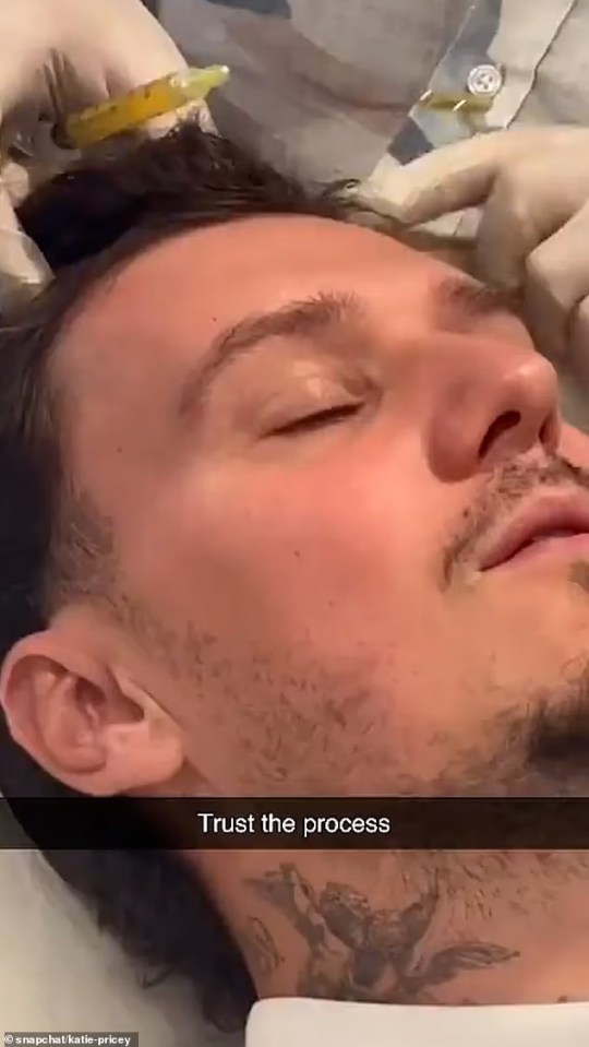 Man receiving scalp injections.