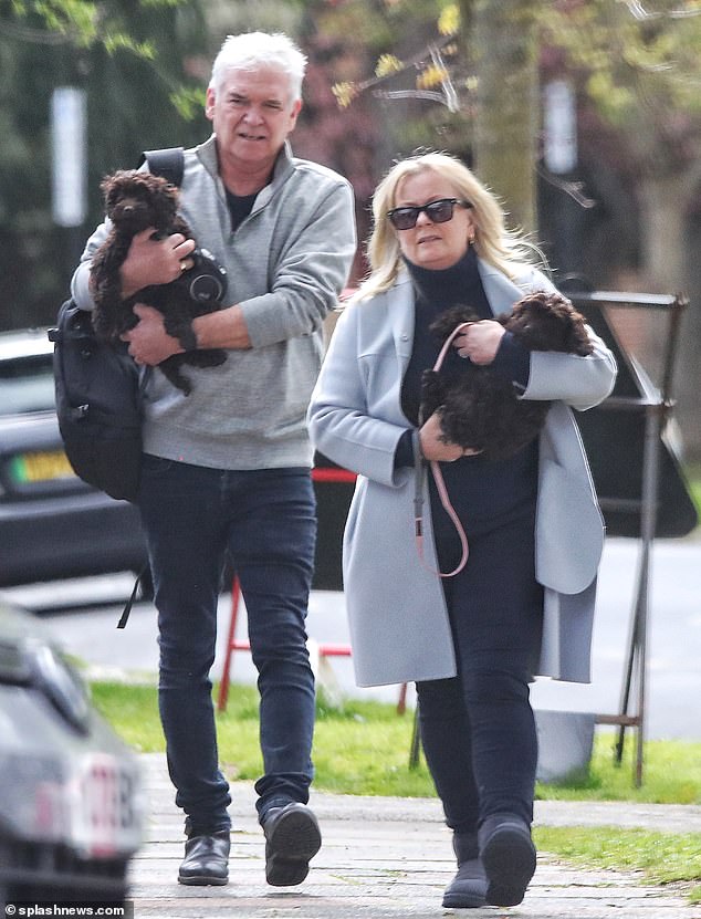 Schofield with his wife Stephanie on his62nd birthday weekend. The couple still wear their wedding rings