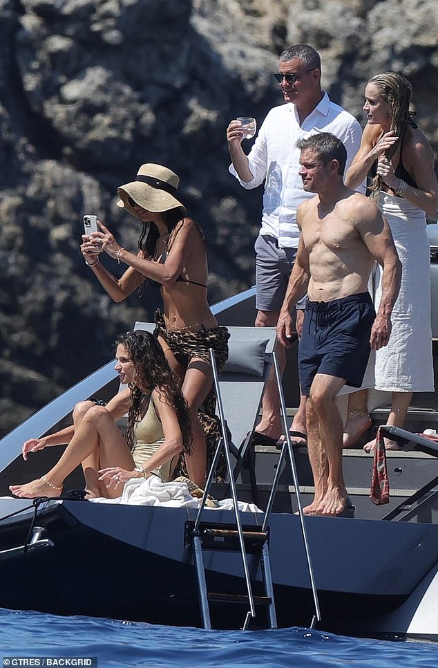 Damon - who recently shaved off his burly gray Odysseus beard - looked relaxed as he vacationed on the Spanish isle famed for its nightlife and EDM club scene in the summer