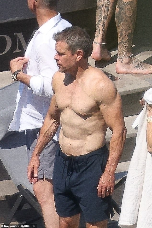 The actor is stranger to showing off his toned torso