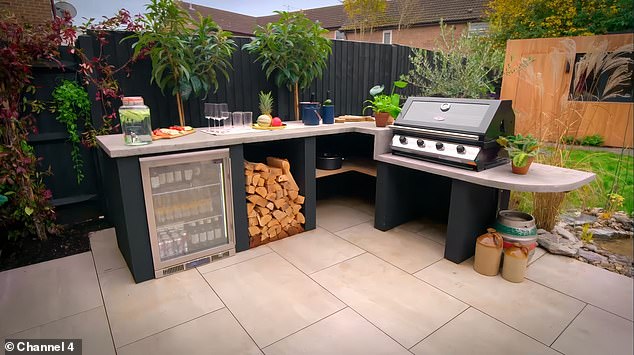 Luke also created a new outdoor cooking area so the couple can enjoy hosting outdoors in the summer