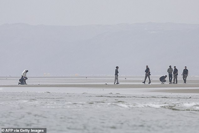 The scenes were pictured on the beach of Hardelot in Neufchatel-Hardelot