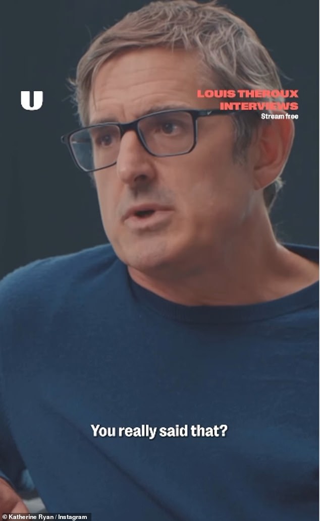 The comedian, 42, made the show revelation to journalist Louis Theroux [pictured] , 55, back in 2022 as she spoke to him as back of the TV series Louis Theroux Interviews