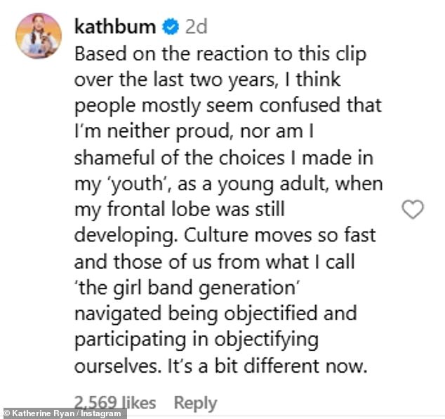 Years after her revelation, Katherine has spoken out in defence of herself as she declared that she was neither 'proud nor shameful' of the choices she made in the past