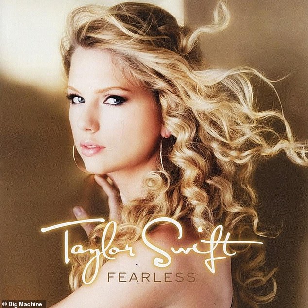 A fresh-faced Taylor on the album cover for Fearless in 2008