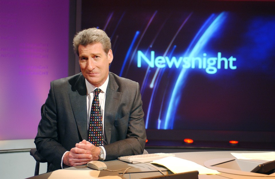 Jeremy Paxman on the Newsnight set.