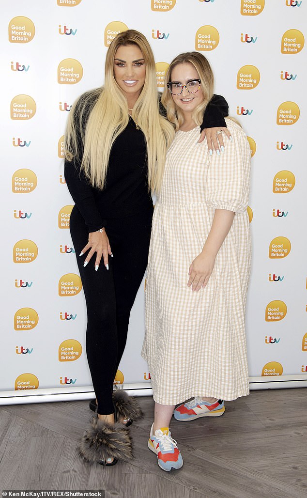 Elsewhere in the chat, Katie's sister Sophie urged her niece Princess to push for Katie's inclusion on the show (pictured together in 2021)