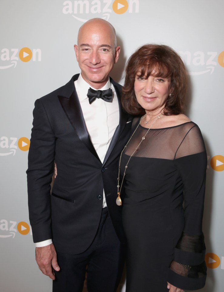 Jeff Bezos and Jackie Bezos at an Amazon Emmy celebration.