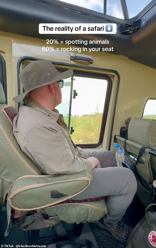 Many tourists who've taken a recent safari holiday have been frank about what to expect, with TikToker @charlieonhistravels warning of long, bumpy rides waiting to spot animals