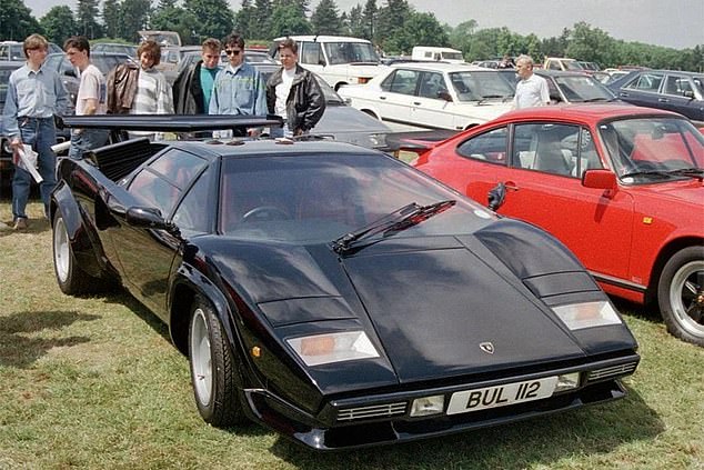 An image of one of his father's Lamborghinis before he was made bankrupt over his role in a suspected investment fraud which cost investors £3.6million
