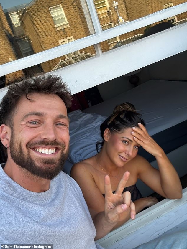 It all kicked off in 2017 when Vicky criticised Sam's sister, Louise Thompson (pictured) , over a video of her working out on holiday prompting Sam to hit back and defend her