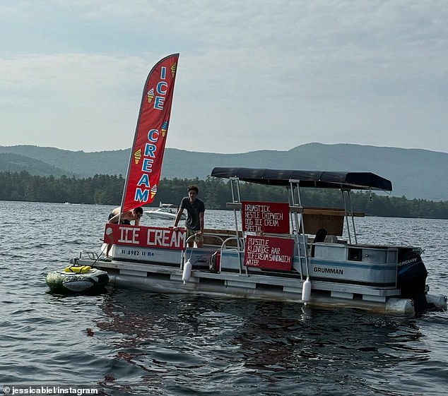 Lastly, Jessica uploaded a snap of a boat floating on the water that offered tasty ice cream