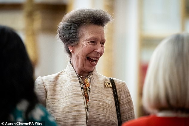 The Princess Royal beamed on Thursday as she chatted with members from the charities she supports