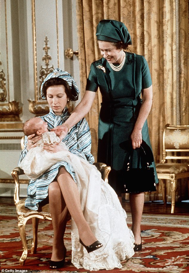 Queen Elizabeth II and Princess Anne following the birth of Peter Phillips, who Anne decided would not be given a title