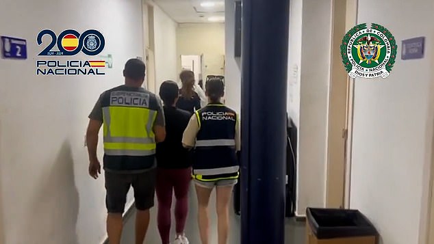 The woman, who was on Interpol 's most wanted list, was detained in the town of Catarroja, in the eastern region of Valencia , during a joint operation with Colombian authorities