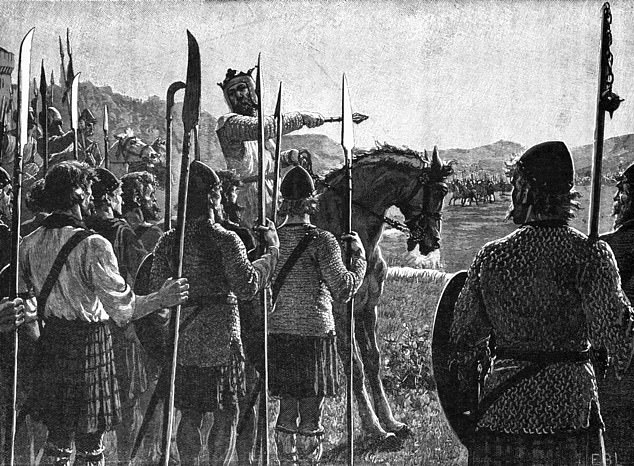 A depiction of the Battle of Bannockburn, in which Robert Bruce's forces triumphed
