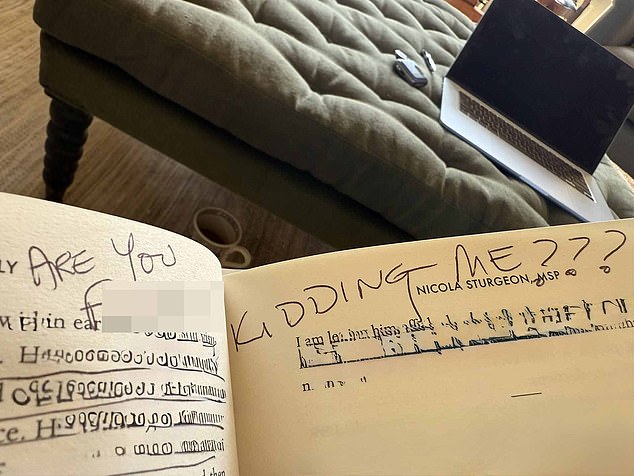 JK Rowling shared a picture on social media where she had written a note on Nicola Sturgeon's book