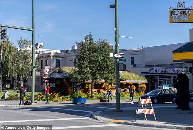 A view of the city as US President Donald Trump and Russian President Vladimir Putin are expected to meet at Elmendorf-Richardson Air Force Base on August 12, 2025 in Anchorage, Alaska, United States