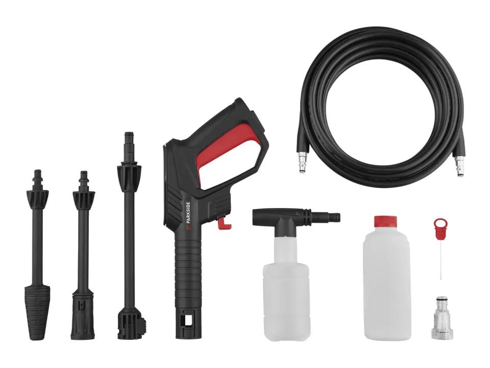 Lidl pressure washer with attachments.