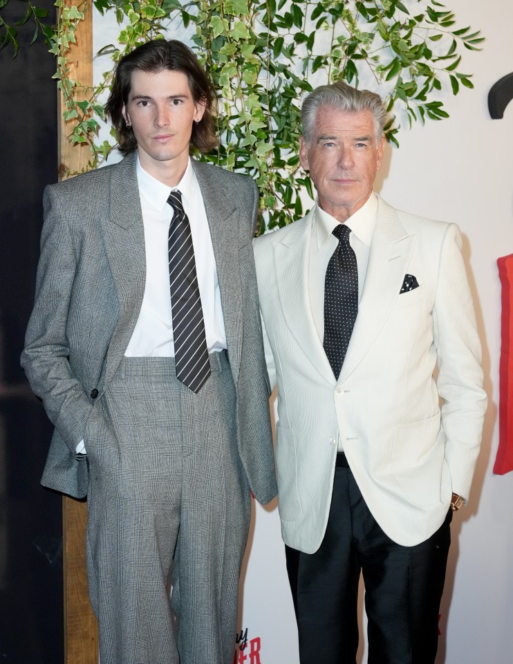 Dylan and Pierce Brosnan at the New York special screening of *The Thursday Murder Club*.