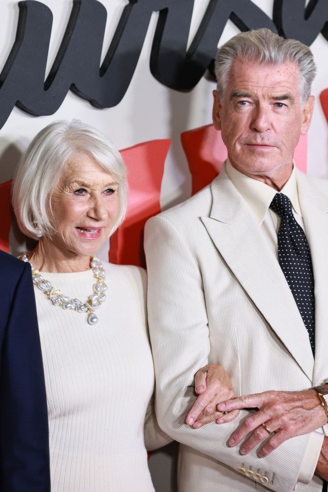 Helen Mirren and Pierce Brosnan at a screening.