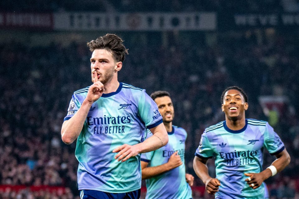 Declan Rice celebrating a goal.