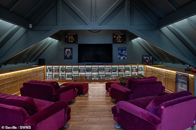 The property boasts of a cinema room for guests to enjoy added by Sir Michael and his wife