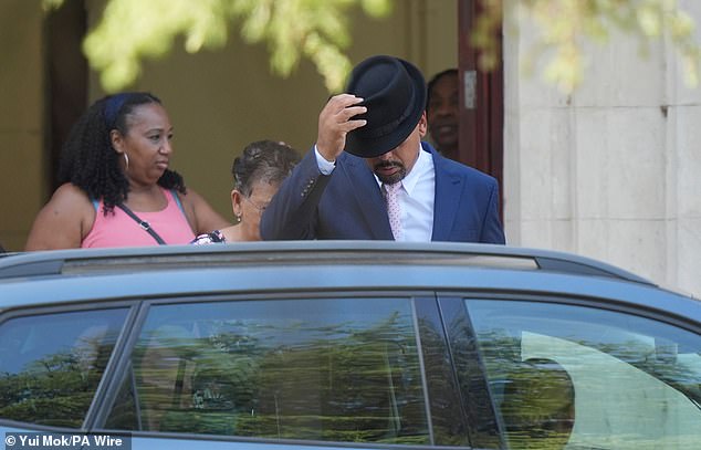 The suspended Labour councillor was found not guilty at Snaresbrook Crown Court of encouraging violent disorder on Friday (pictured leaving the court on Tuesday)