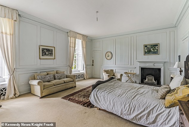 One of the huge bedrooms inside Luckington Court