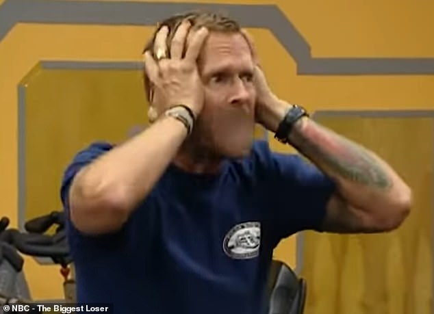 THEN: Trainer Bob Harper is pictured during season seven of The Biggest Loser, which aired in 2009