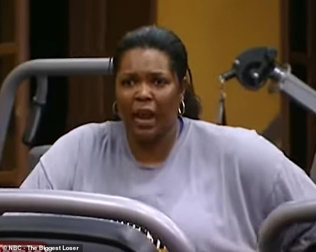 Joelle Gwynn, who appeared in season seven of The Biggest Loser in 2009 (pictured) said the contestants were burning 6,000 calories a day during the first week of the show