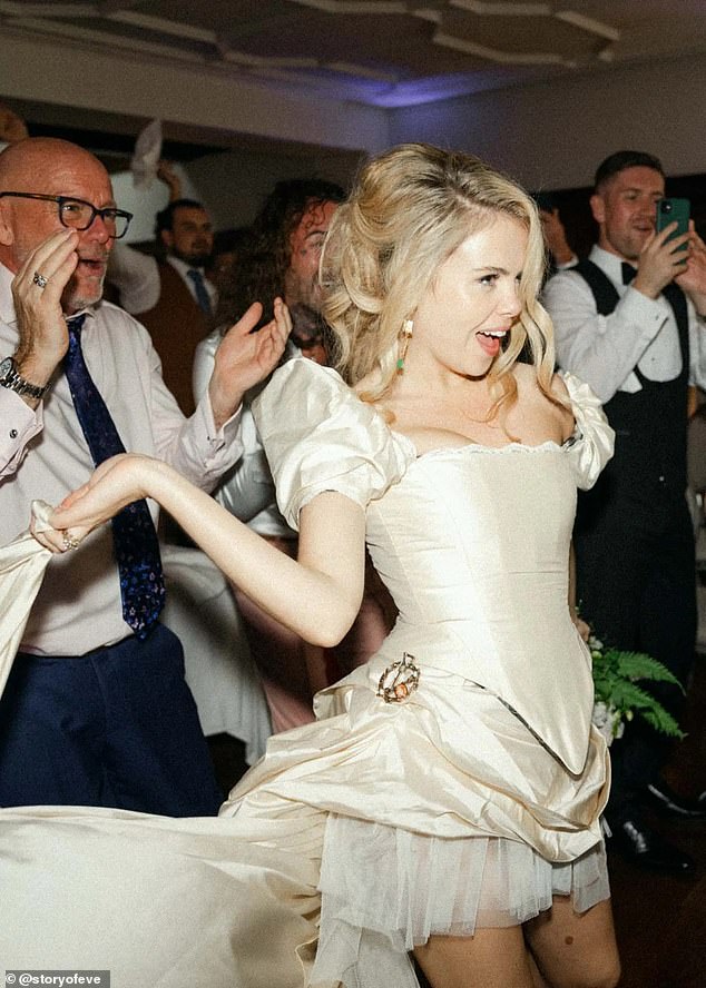 The celebrations saw Saoirse enjoying a pint of Guinness before taking to the dance floor and partying the night away with her new husband