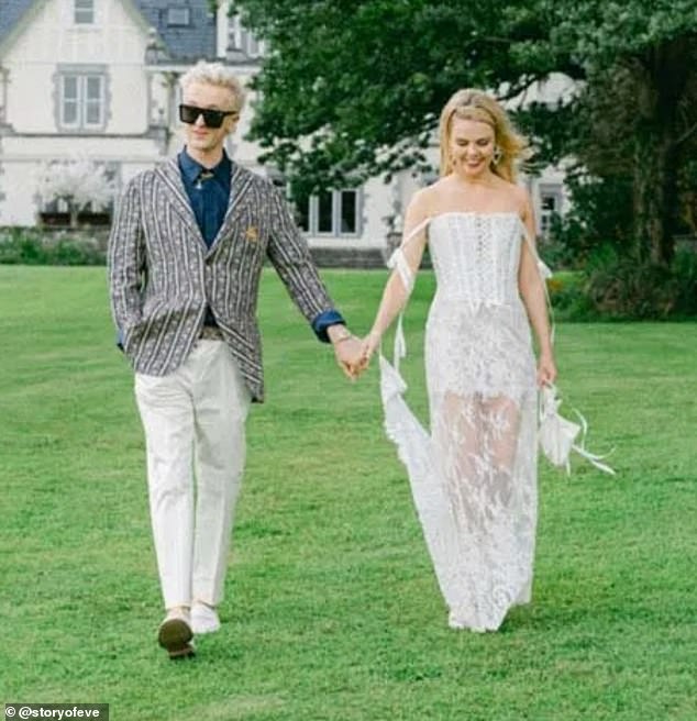 Over the three day celebrations the bride wore a slew of stunning outfits, including a saucy sheer white lace dress