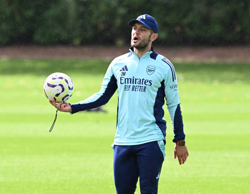 Jack Wilshere, Arsenal U18 Head Coach, at training.