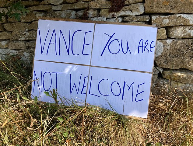 However' Vance's presence in the English countryside has attracted some criticism with locals complaining of disruption and left–leaning protesters flocking to the area