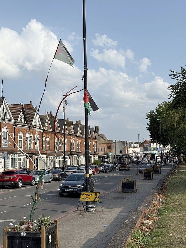 Birmingham City Council said it had removed more than 200 attachments from ‘street furniture’ this year, including Palestinian flags, but some had been replaced